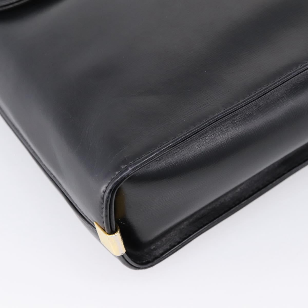 Christian Dior Hand Bag Leather 2way Black Gold Auth ep16221
