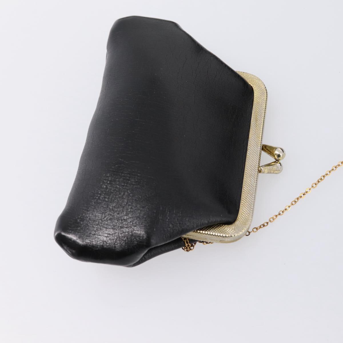 Christian Dior Hand Bag Leather 2way Black Gold Auth ep16221