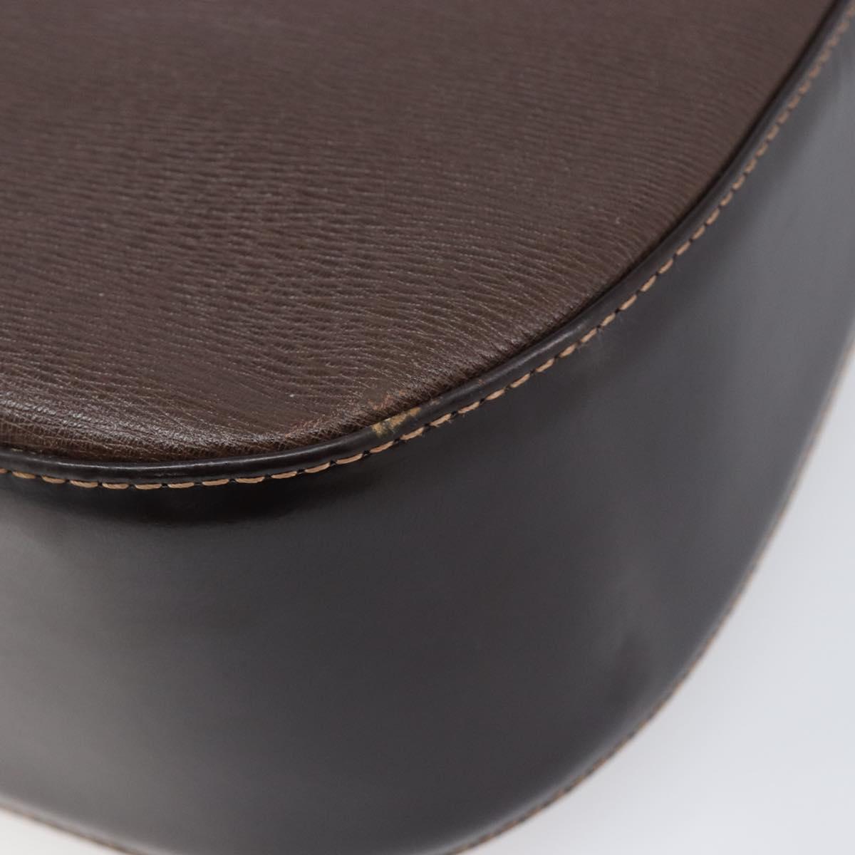 Burberrys Shoulder Bag Leather Brown Gold Auth ep16223