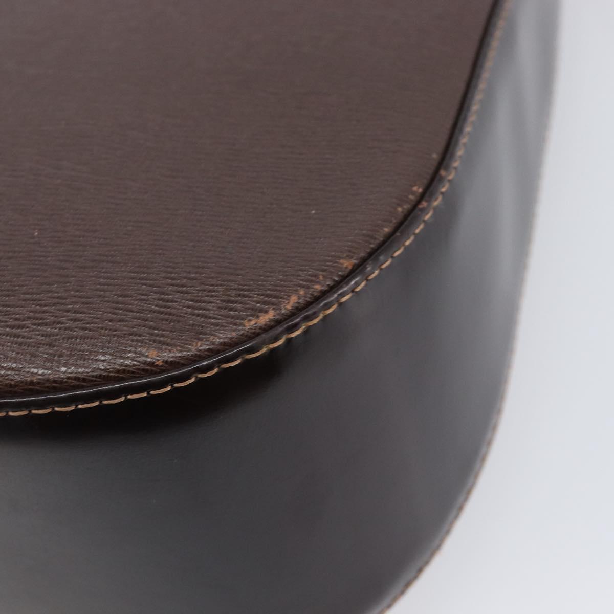 Burberrys Shoulder Bag Leather Brown Gold Auth ep16223