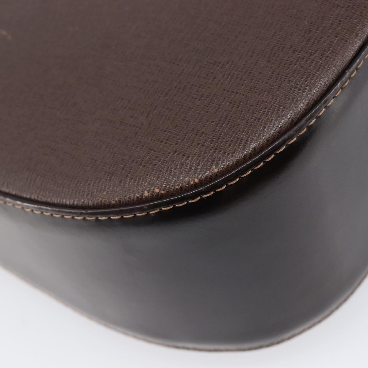 Burberrys Shoulder Bag Leather Brown Gold Auth ep16223