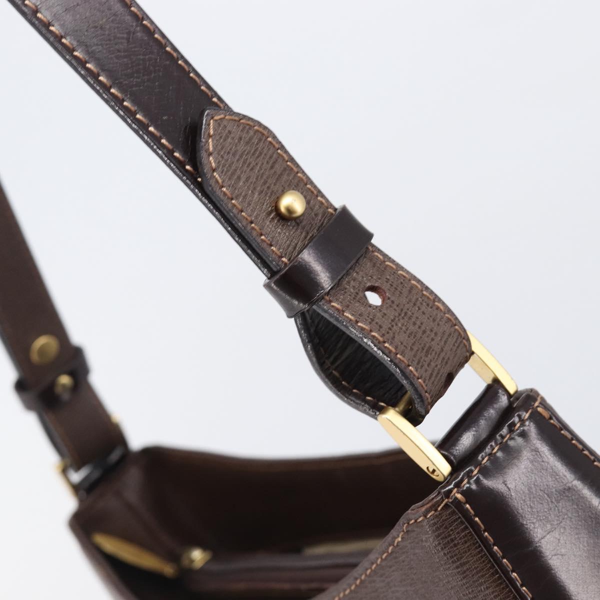 Burberrys Shoulder Bag Leather Brown Gold Auth ep16223