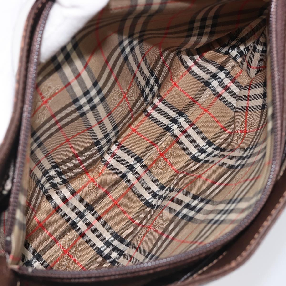 Burberrys Shoulder Bag Leather Brown Gold Auth ep16223