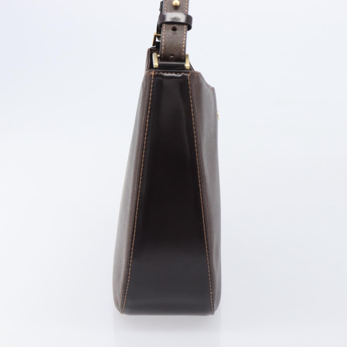 Burberrys Shoulder Bag Leather Brown Gold Auth ep16223