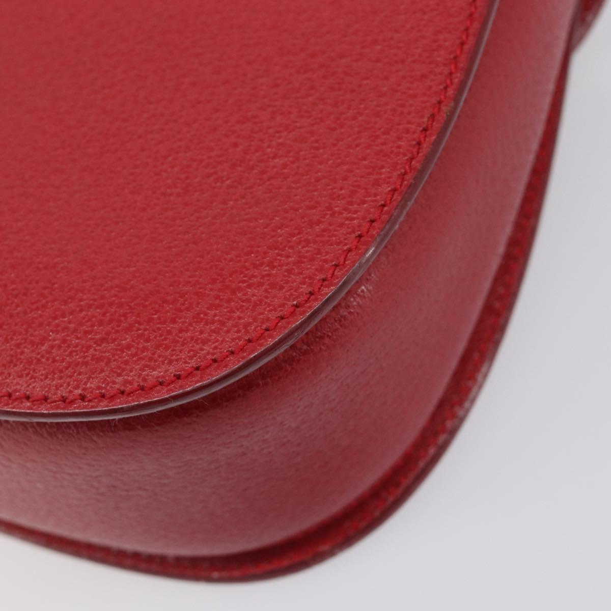 GUCCI Bamboo Hand Bag Leather Red Gold 000 1227 0633 Auth ep16228A