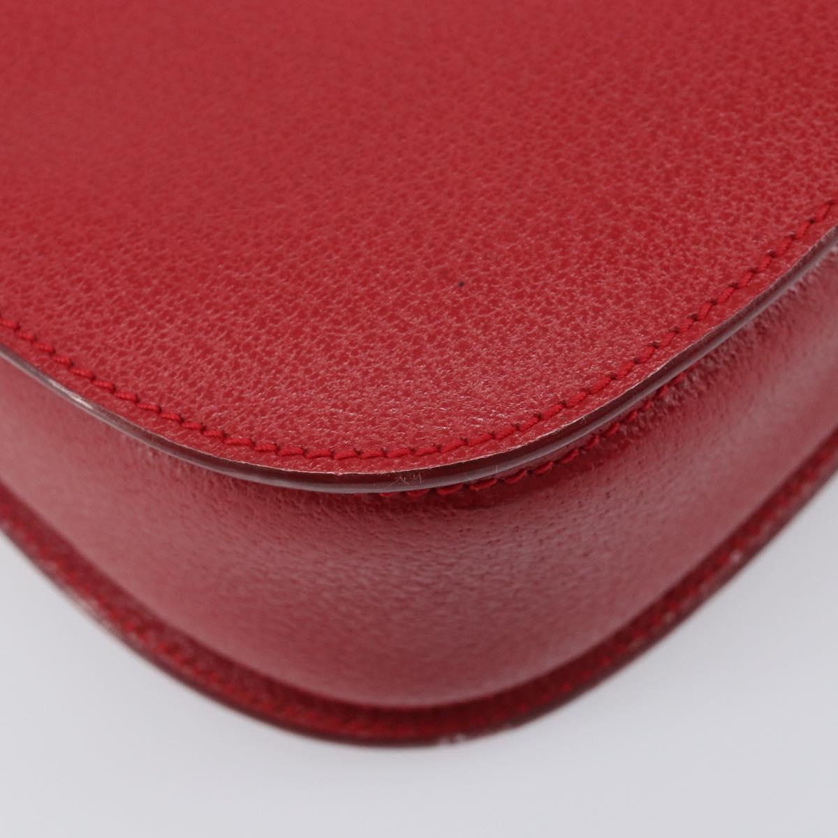 GUCCI Bamboo Hand Bag Leather Red Gold 000 1227 0633 Auth ep16228A