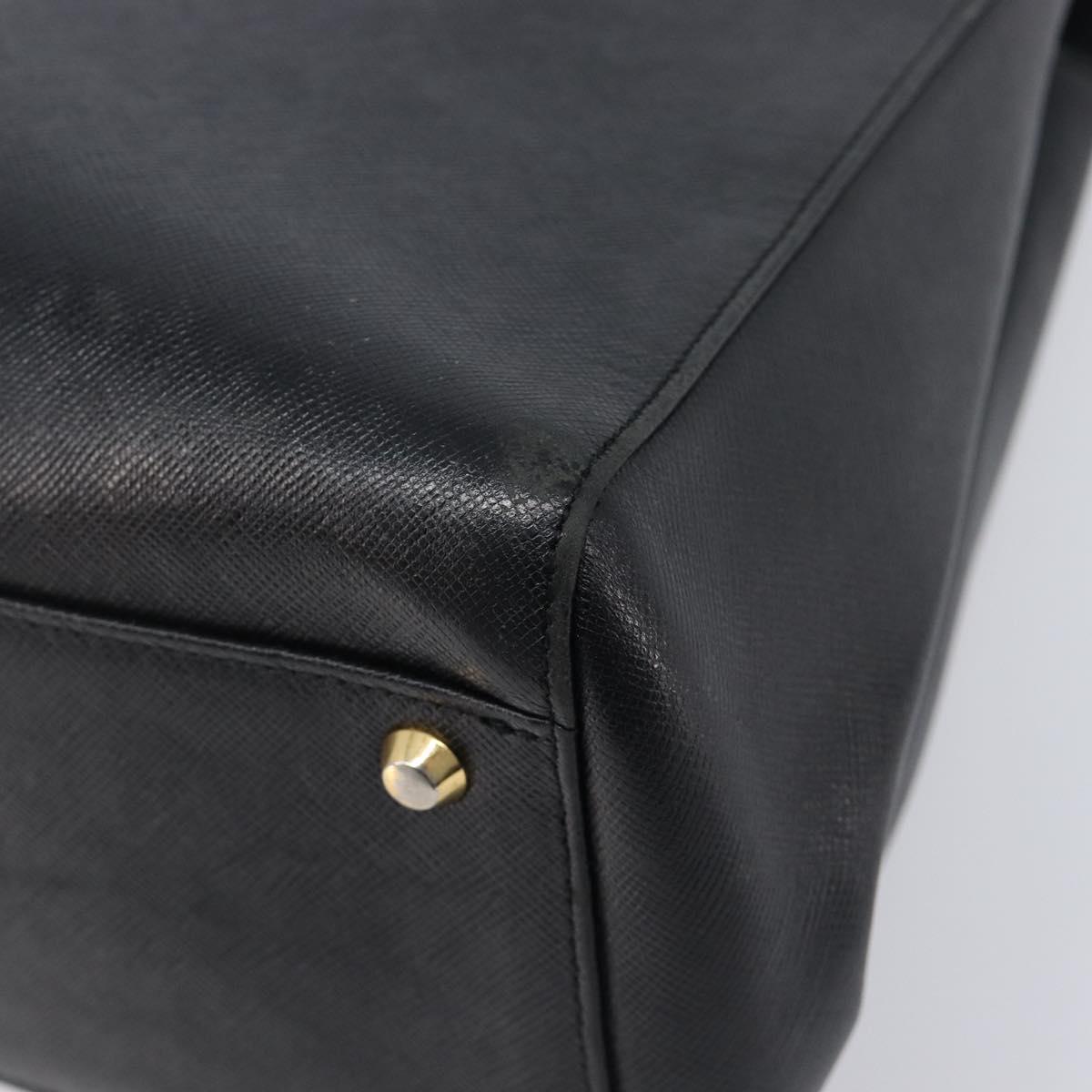 BURBERRY Hand Bag Leather Black Gold Auth ep16231
