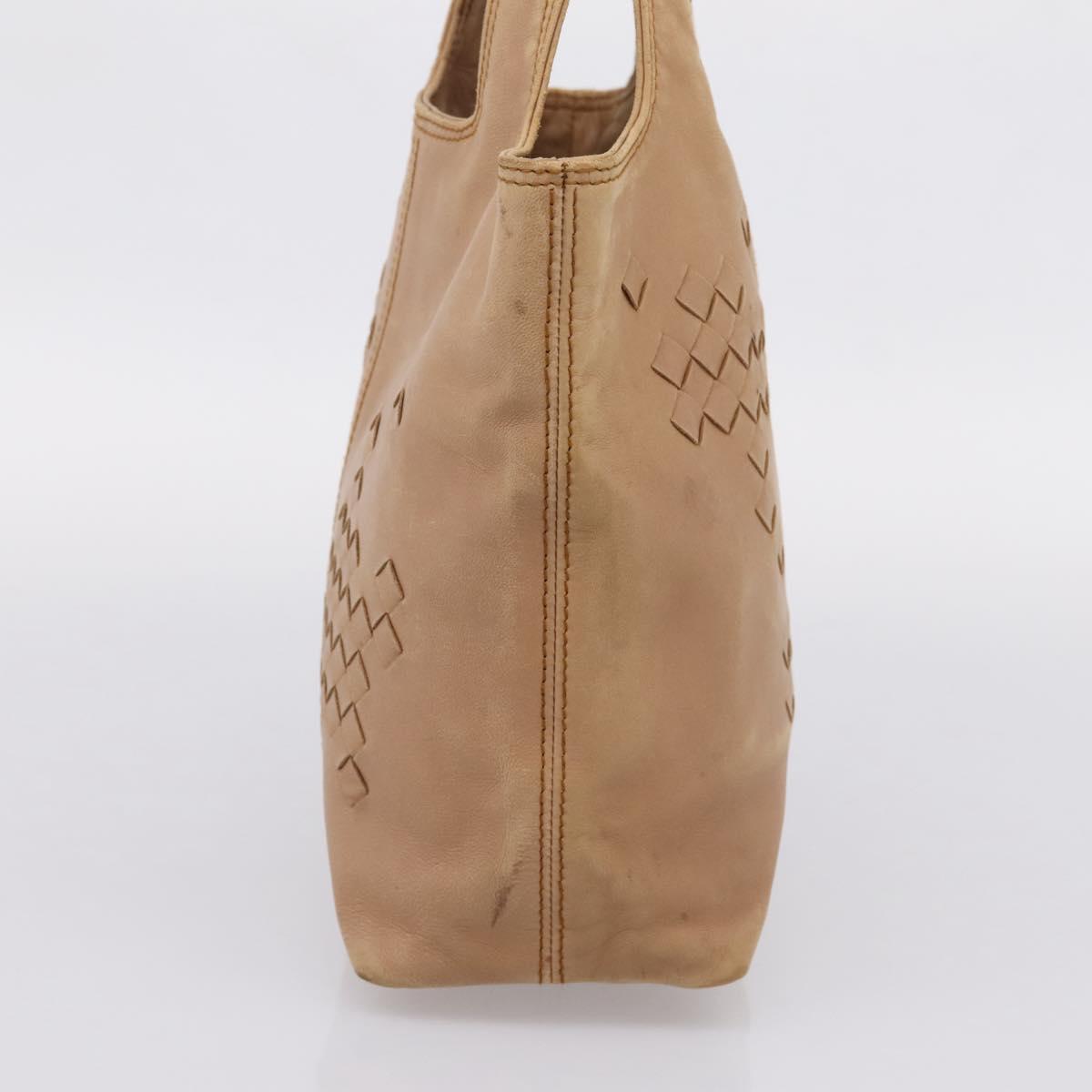 BOTTEGA VENETA INTRECCIATO Hand Bag Leather Beige Auth ep16232