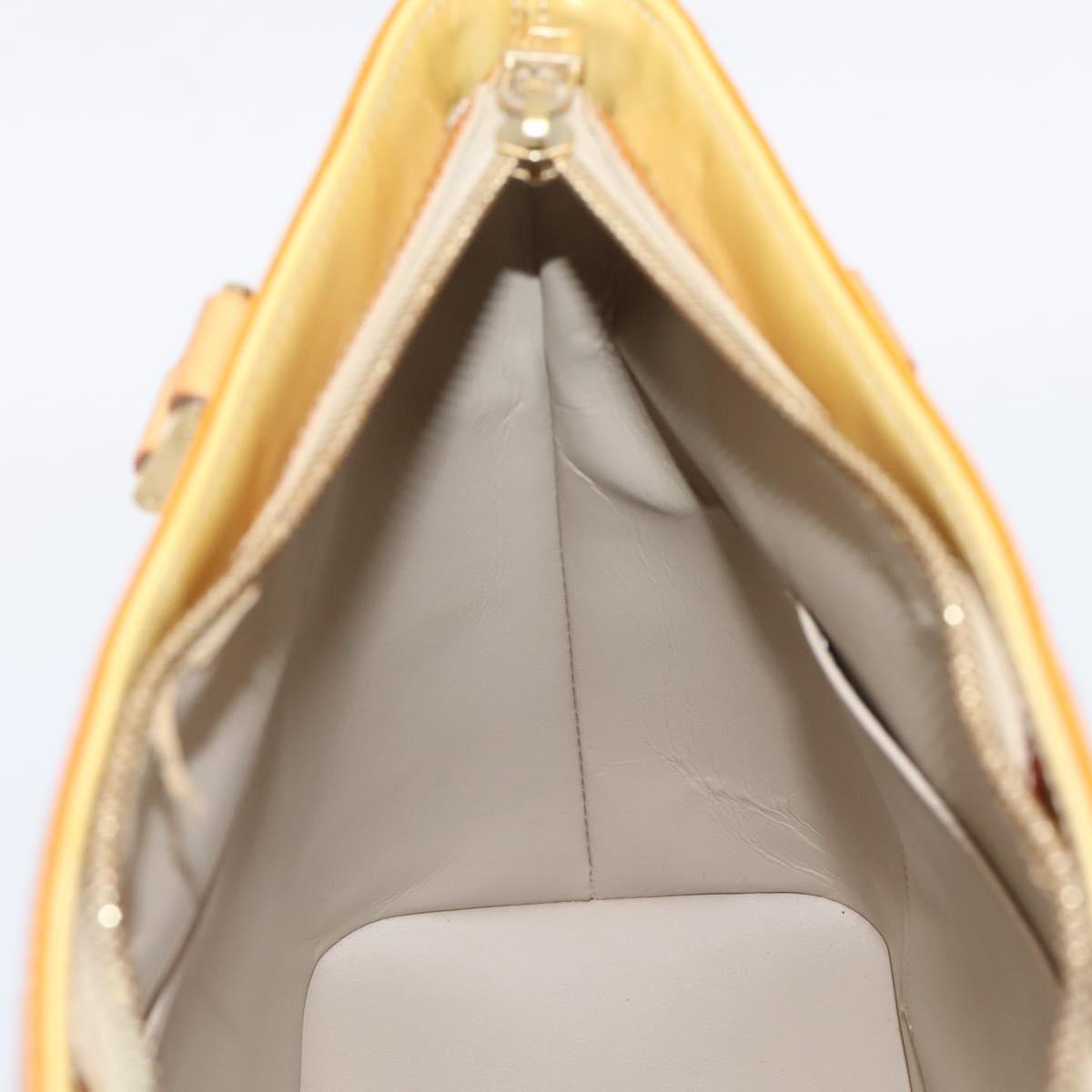 LOUIS VUITTON Monogram Vernis Houston Hand Bag Beige M91004 LV Auth ep16235