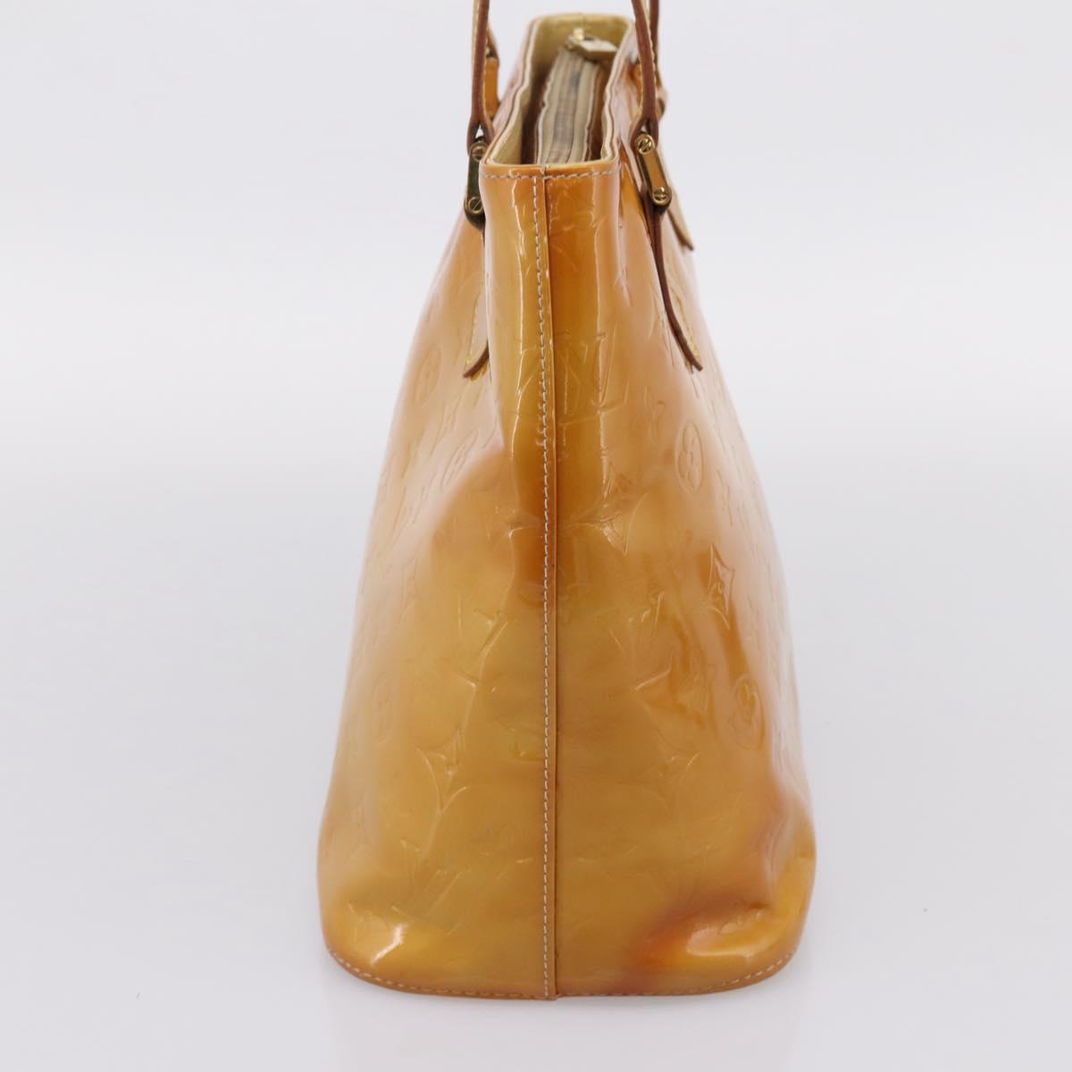 LOUIS VUITTON Monogram Vernis Houston Hand Bag Beige M91004 LV Auth ep16235