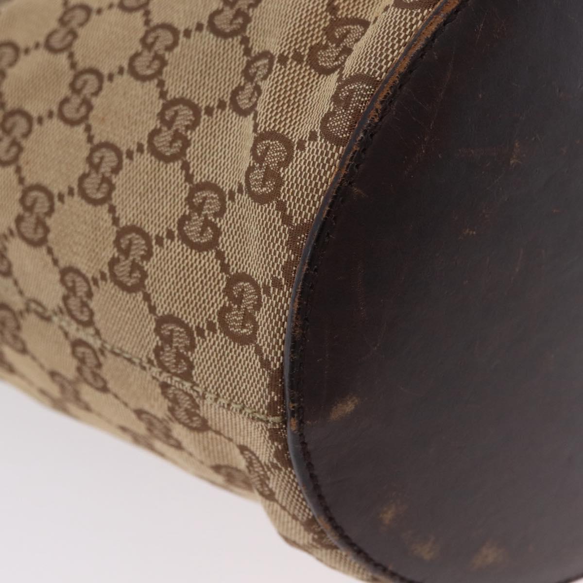 GUCCI GG Canvas Shoulder Bag Beige Silver 106240 Auth ep16240