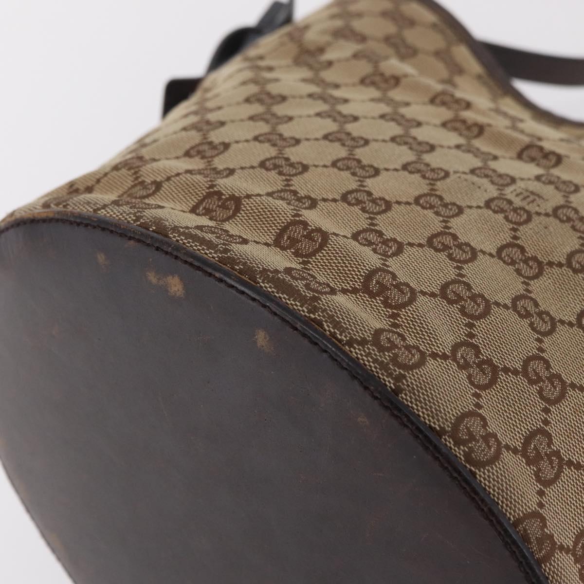 GUCCI GG Canvas Shoulder Bag Beige Silver 106240 Auth ep16240