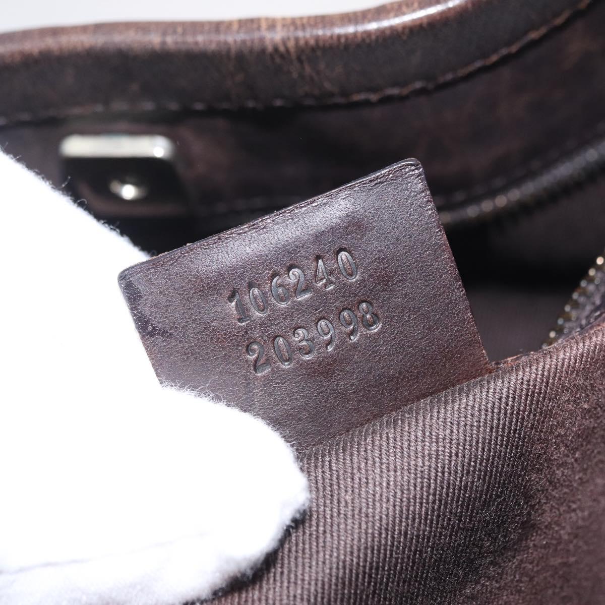 GUCCI GG Canvas Shoulder Bag Beige Silver 106240 Auth ep16240