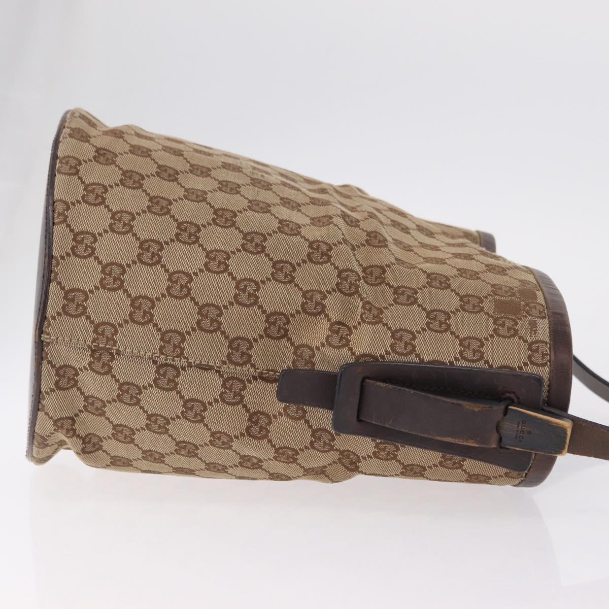 GUCCI GG Canvas Shoulder Bag Beige Silver 106240 Auth ep16240