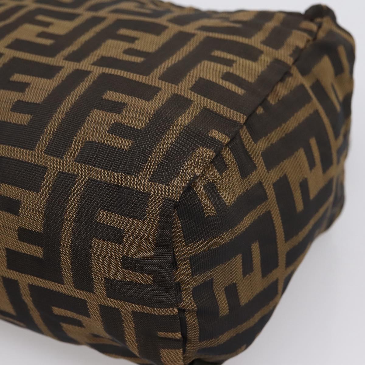 FENDI Zucca Canvas Hand Bag Black Brown Auth ep16243