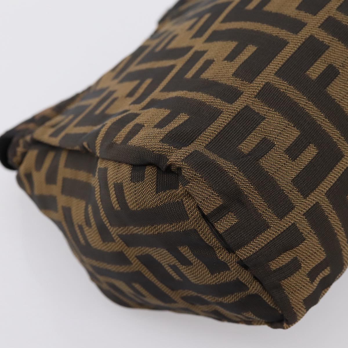 FENDI Zucca Canvas Hand Bag Black Brown Auth ep16243