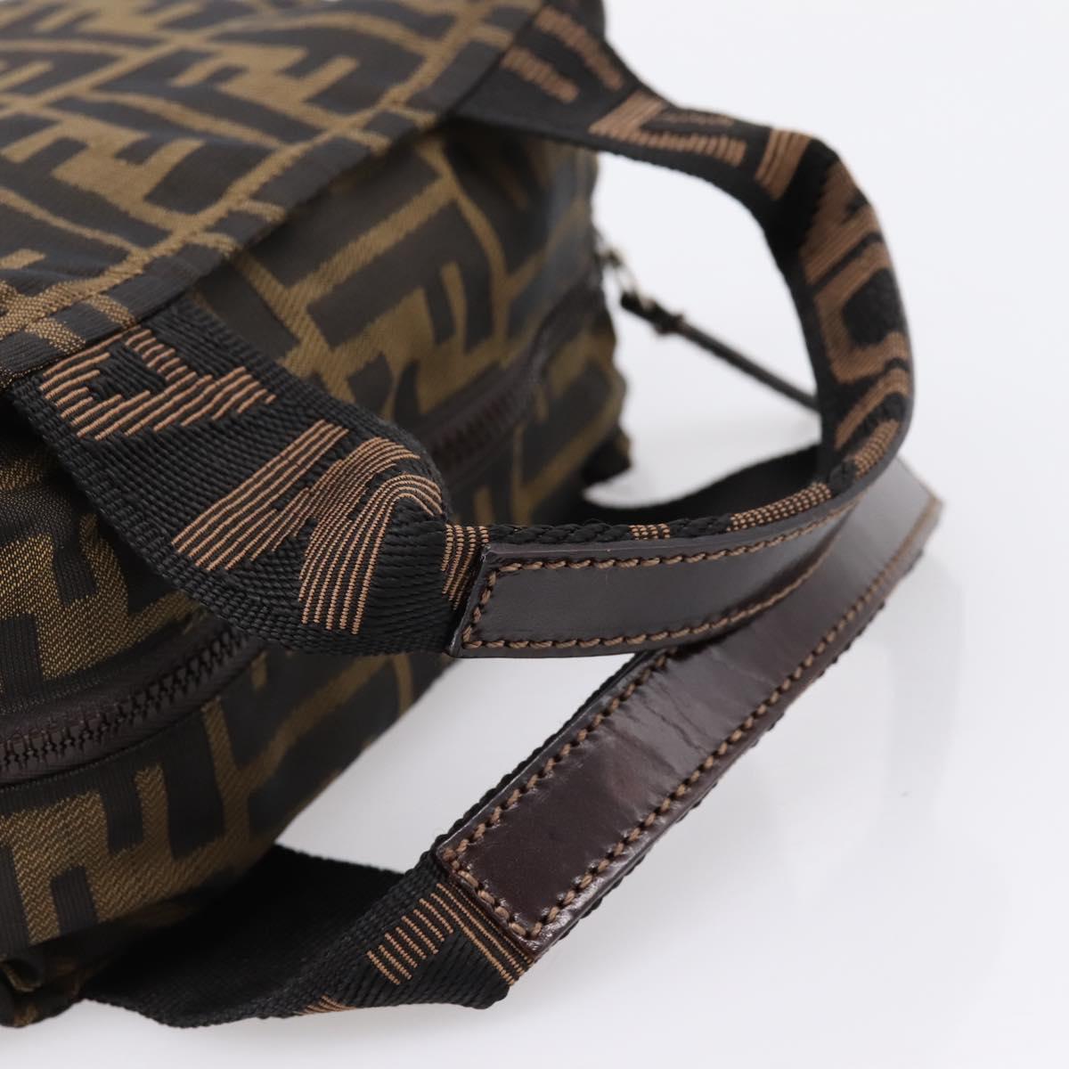 FENDI Zucca Canvas Hand Bag Black Brown Auth ep16243