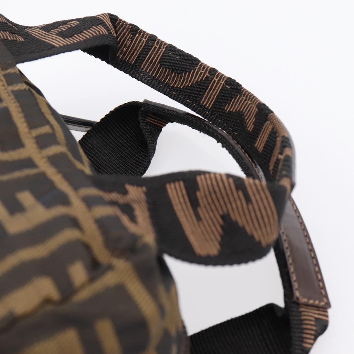 FENDI Zucca Canvas Hand Bag Black Brown Auth ep16243