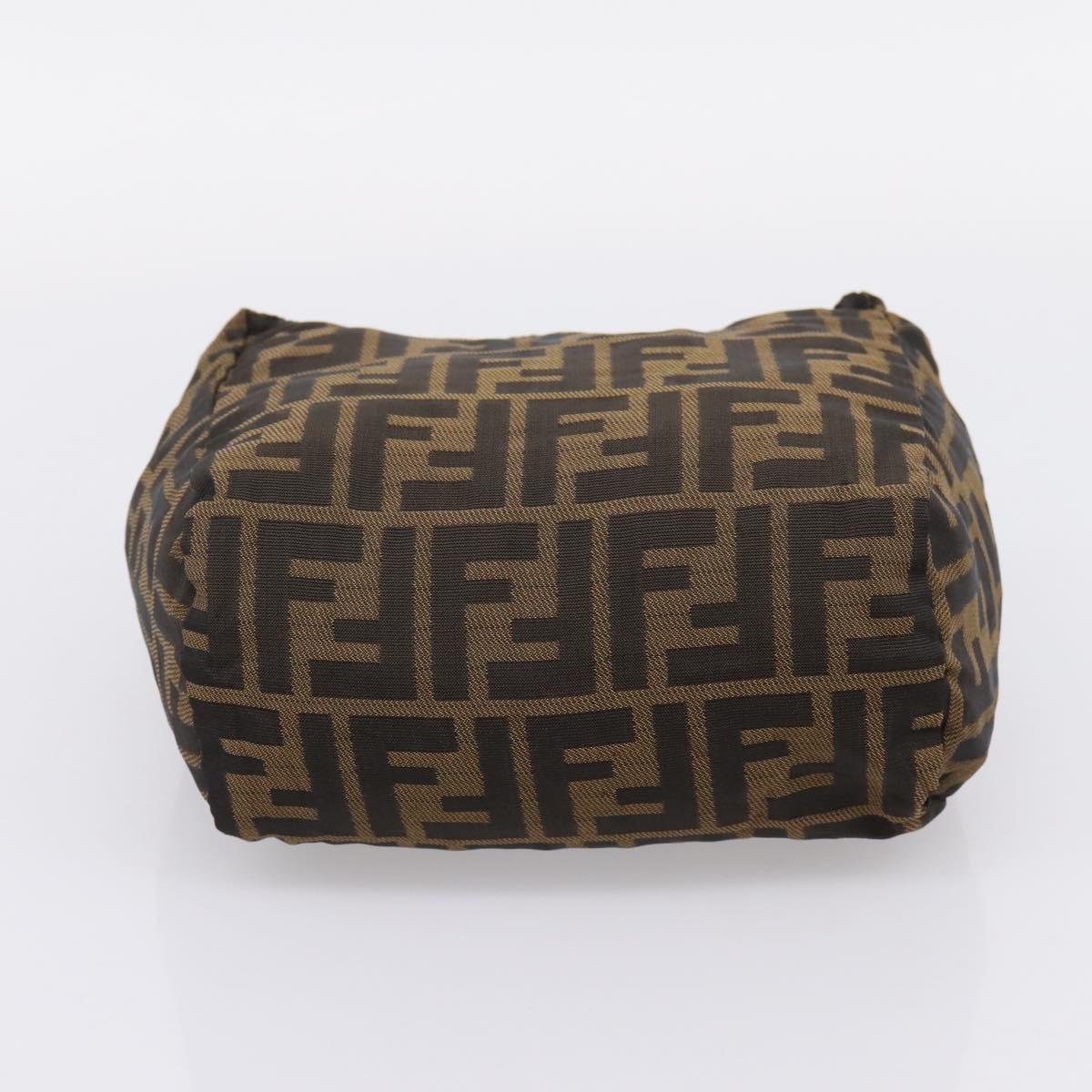 FENDI Zucca Canvas Hand Bag Black Brown Auth ep16243
