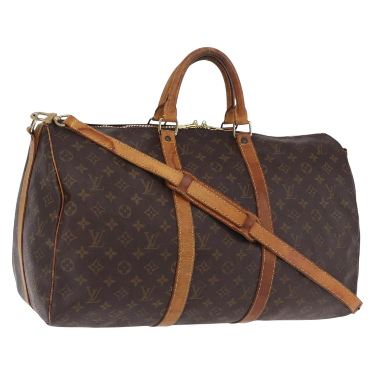 LOUIS VUITTON Monogram Keepall Bandouliere 50 Boston Bag M41416 LV Auth ep16245