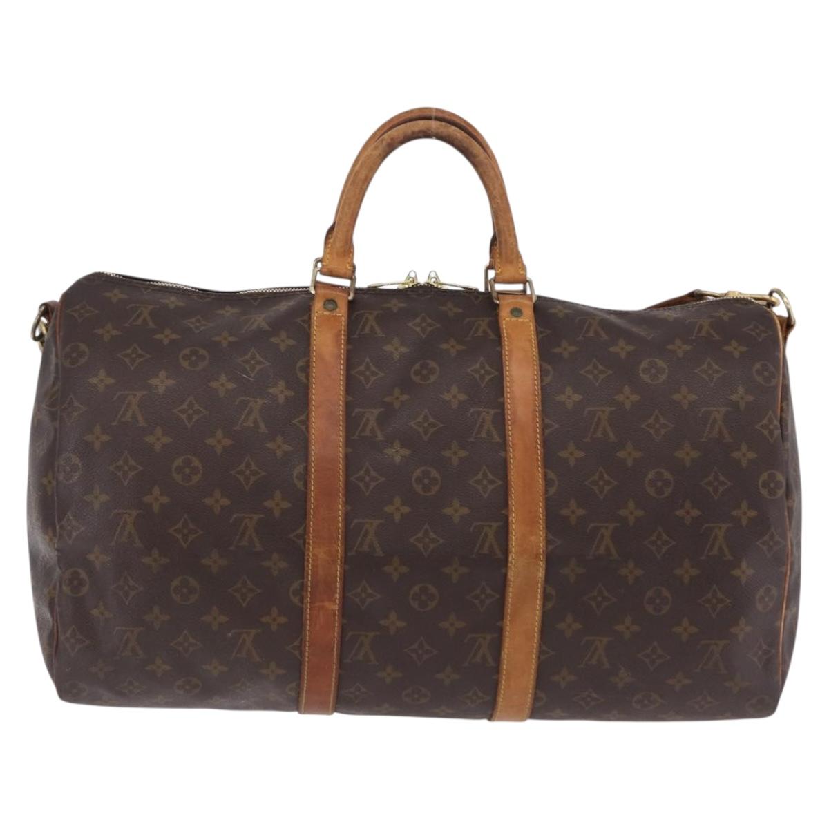 LOUIS VUITTON Monogram Keepall Bandouliere 50 Boston Bag M41416 LV Auth ep16245