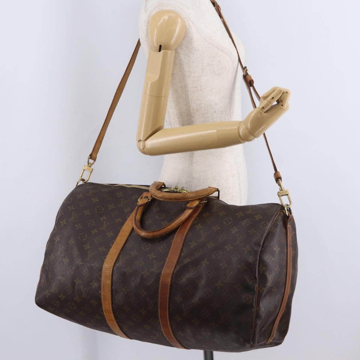 LOUIS VUITTON Monogram Keepall Bandouliere 50 Boston Bag M41416 LV Auth ep16245