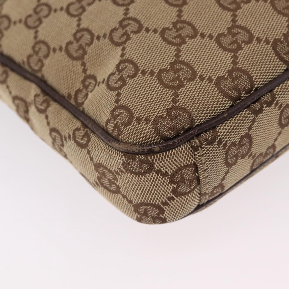 GUCCI GG Canvas Shoulder Bag Beige Silver 92551 Auth ep16248