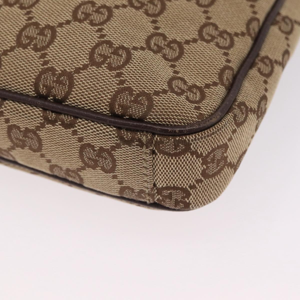 GUCCI GG Canvas Shoulder Bag Beige Silver 92551 Auth ep16248