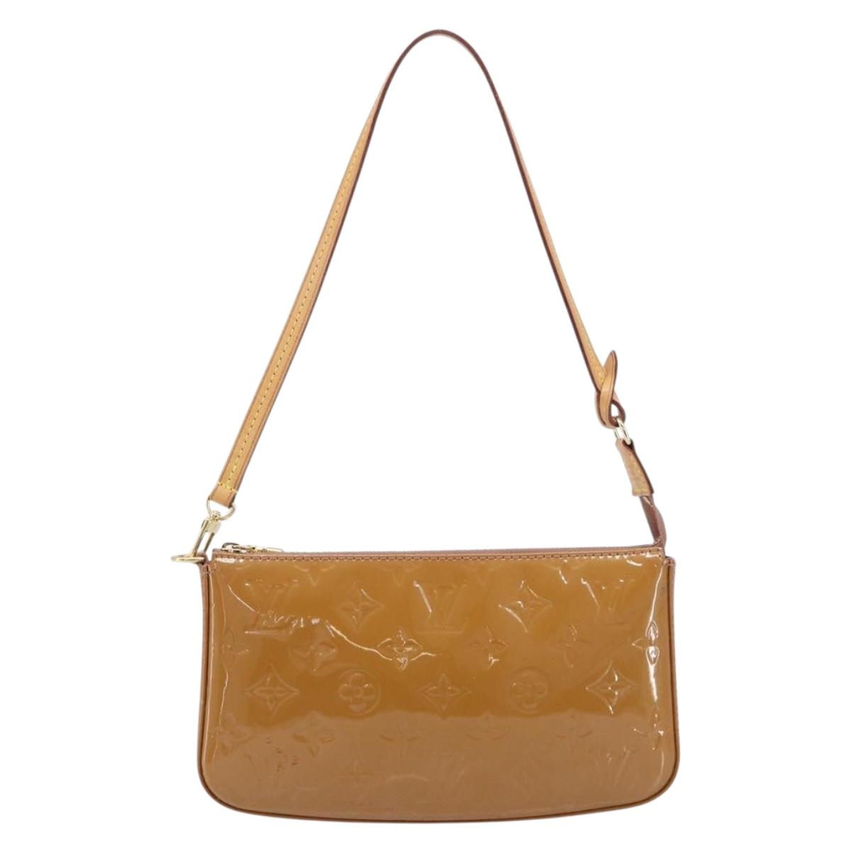 LOUIS VUITTON Monogram Vernis Pochette Pouch Rose Velours M91575 Auth ep16250A