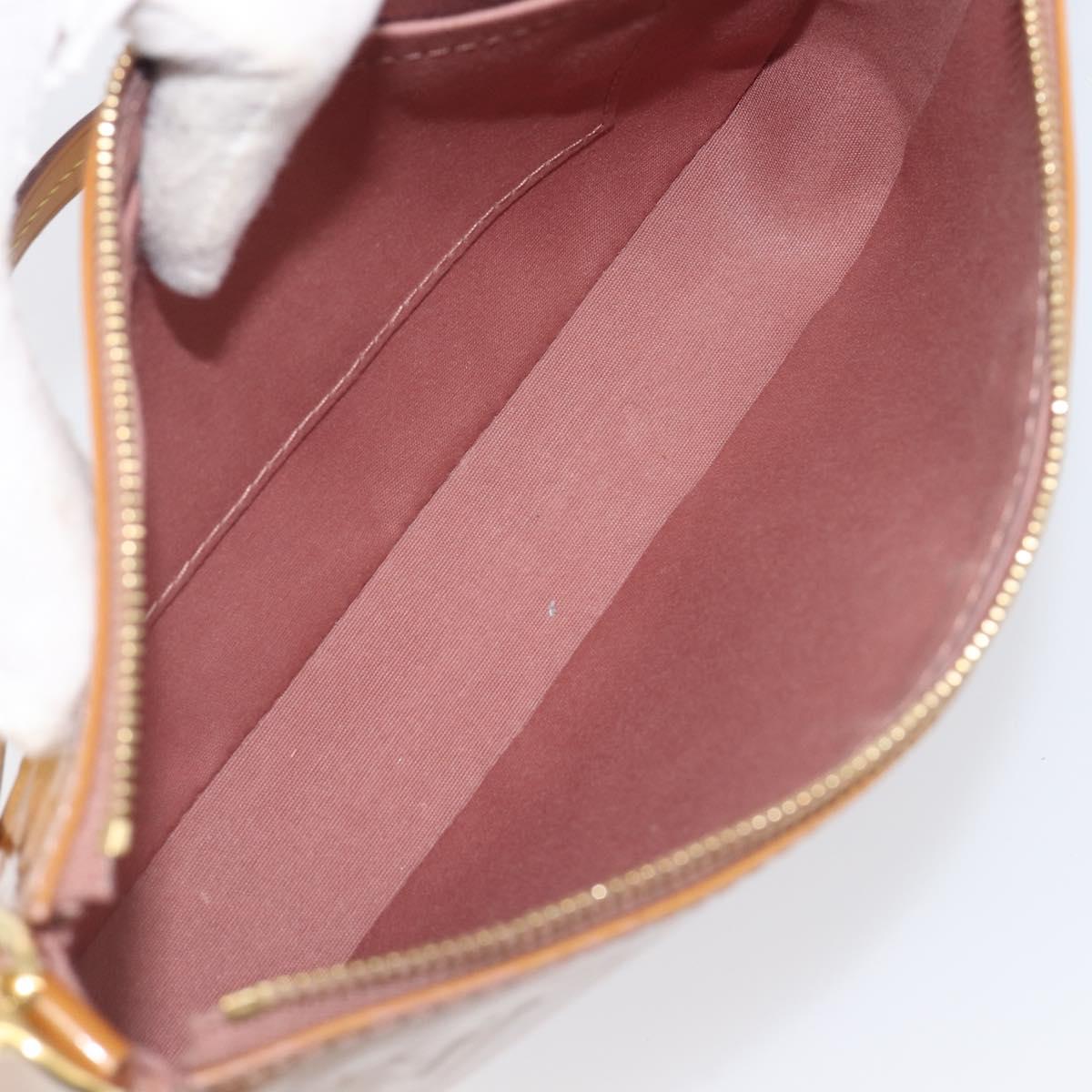 LOUIS VUITTON Monogram Vernis Pochette Pouch Rose Velours M91575 Auth ep16250A
