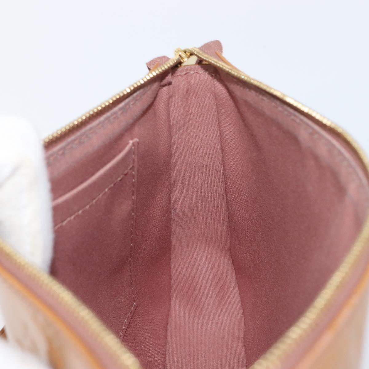 LOUIS VUITTON Monogram Vernis Pochette Pouch Rose Velours M91575 Auth ep16250A