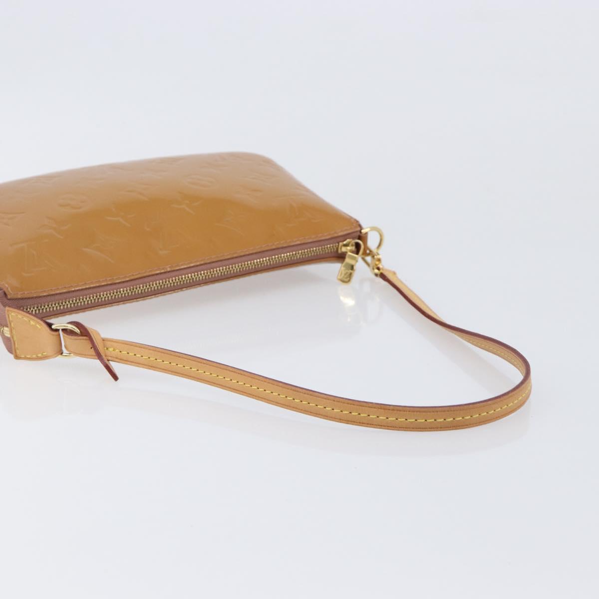 LOUIS VUITTON Monogram Vernis Pochette Pouch Rose Velours M91575 Auth ep16250A