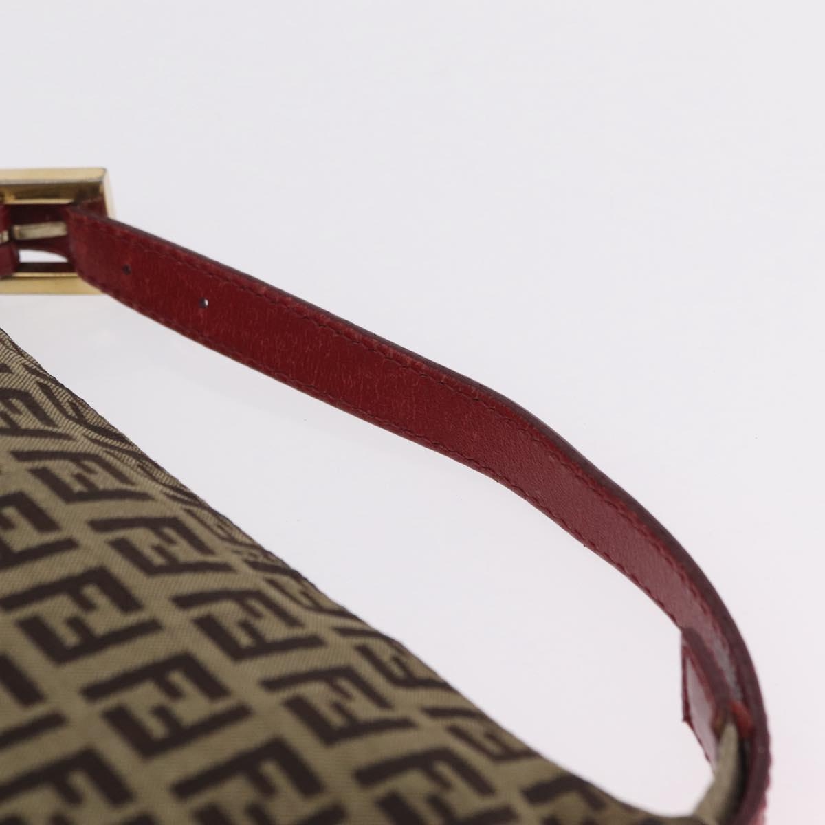 FENDI Zucchino Canvas Hand Bag Beige Gold Auth ep16251