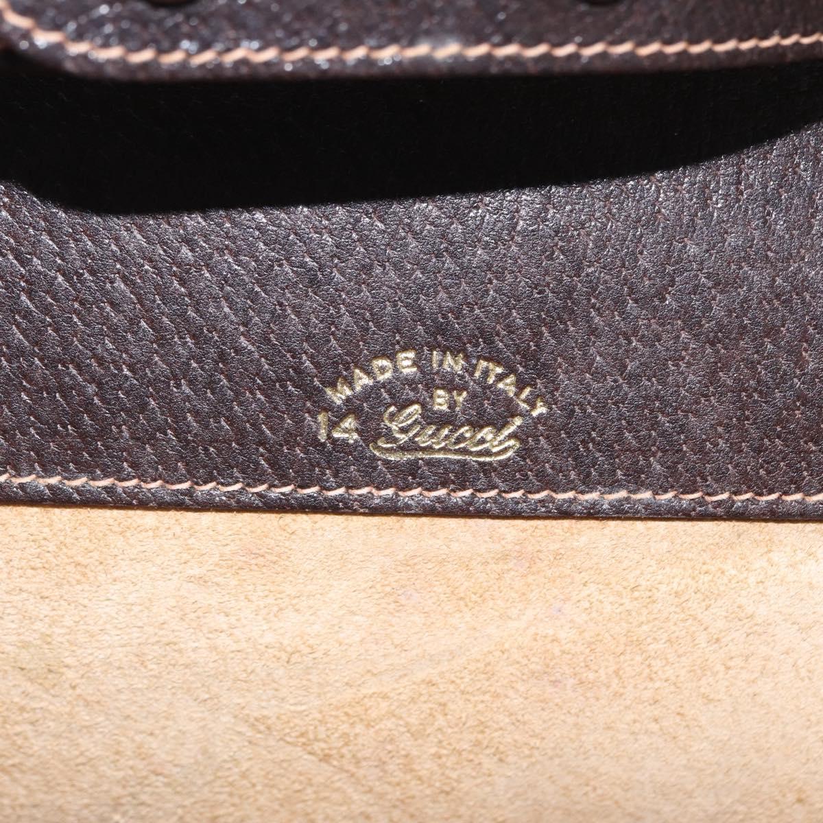 GUCCI Web Sherry Line Shoulder Bag Canvas Beige Gold Auth ep16256