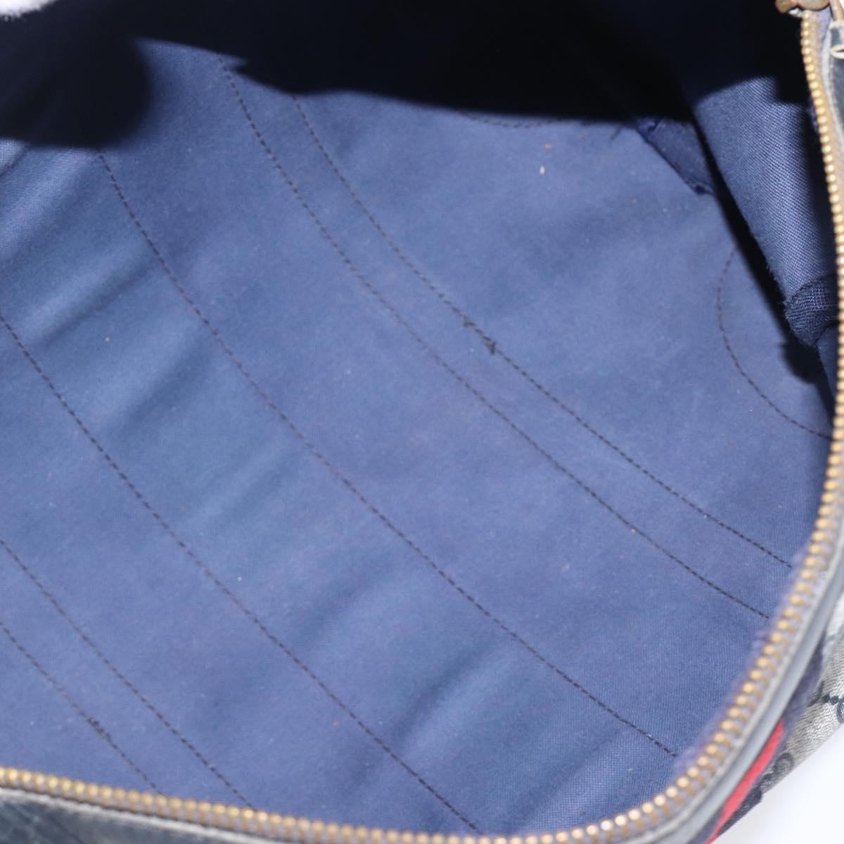 GUCCI GG Supreme Boston Bag PVC Navy Gold Auth ep16260