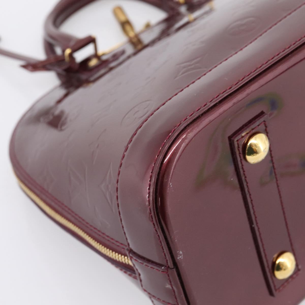 LOUIS VUITTON Monogram Vernis Alma PM Hand Bag Rouge Favist M91691 Auth ep16264A