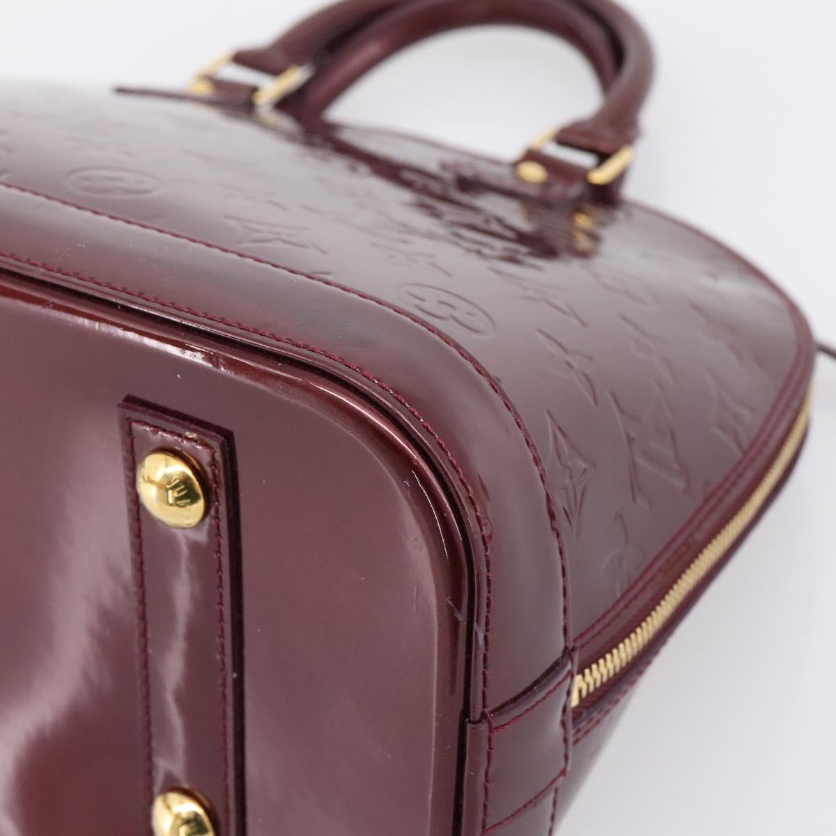 LOUIS VUITTON Monogram Vernis Alma PM Hand Bag Rouge Favist M91691 Auth ep16264A