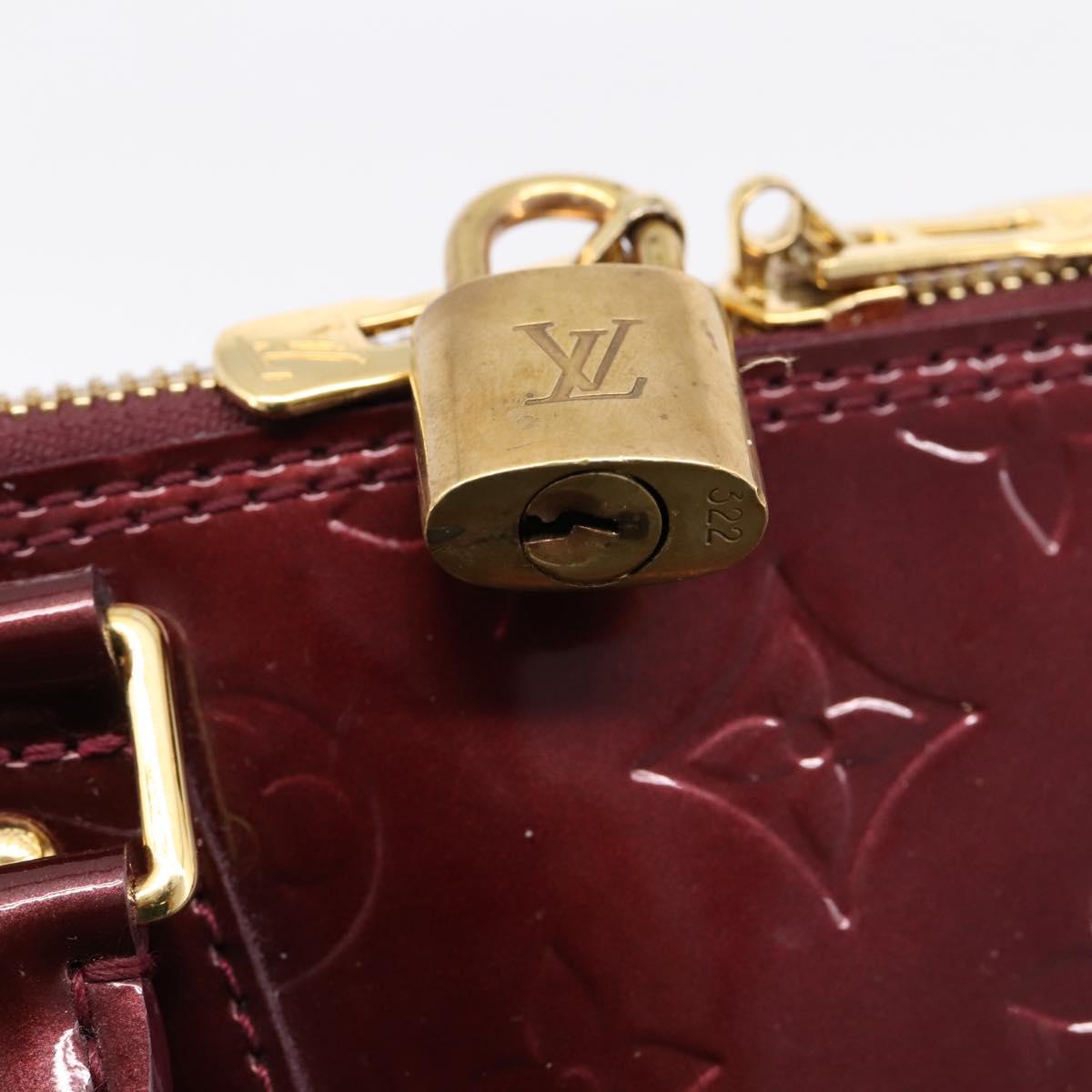 LOUIS VUITTON Monogram Vernis Alma PM Hand Bag Rouge Favist M91691 Auth ep16264A