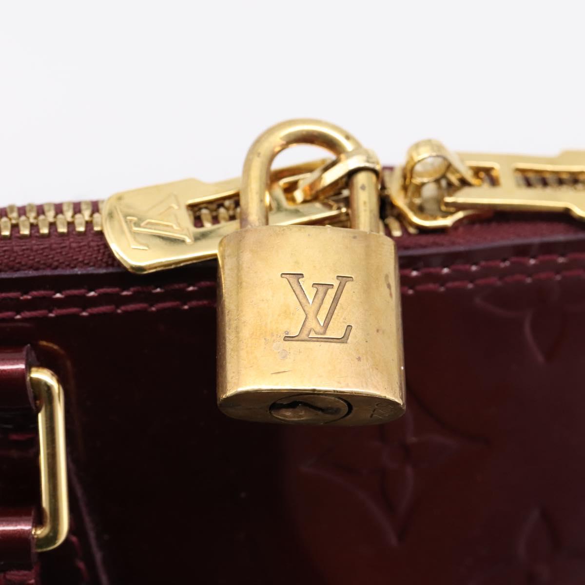 LOUIS VUITTON Monogram Vernis Alma PM Hand Bag Rouge Favist M91691 Auth ep16264A