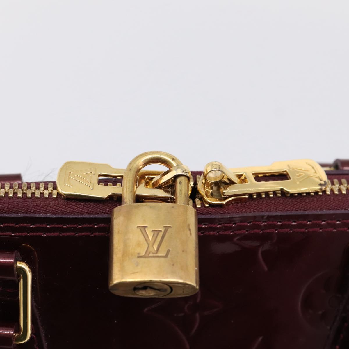 LOUIS VUITTON Monogram Vernis Alma PM Hand Bag Rouge Favist M91691 Auth ep16264A