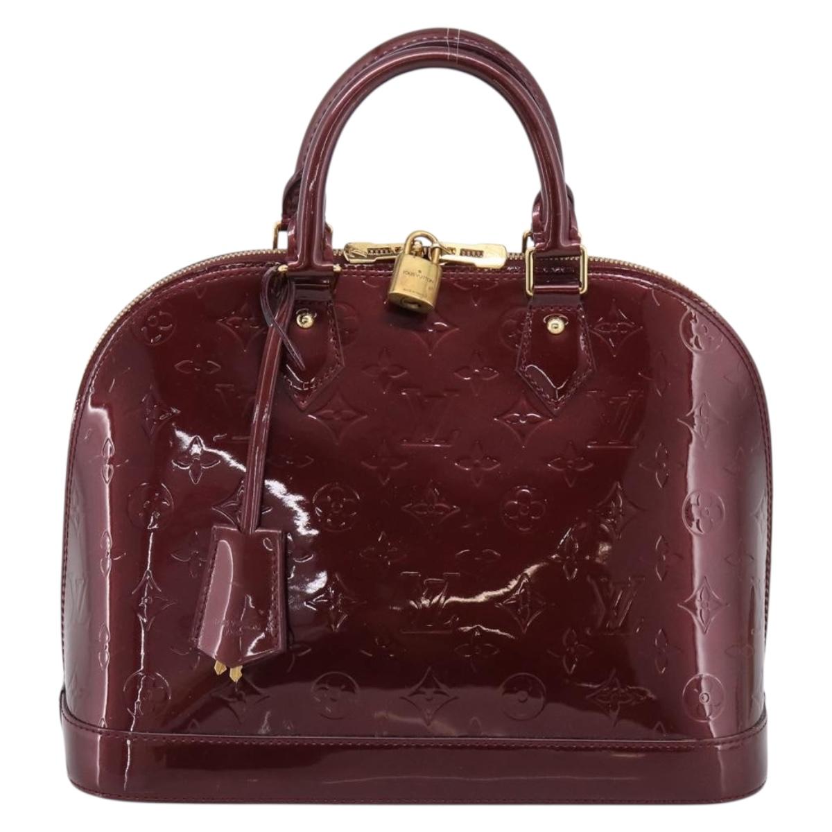 LOUIS VUITTON Monogram Vernis Alma PM Hand Bag Rouge Favist M91691 Auth ep16264A