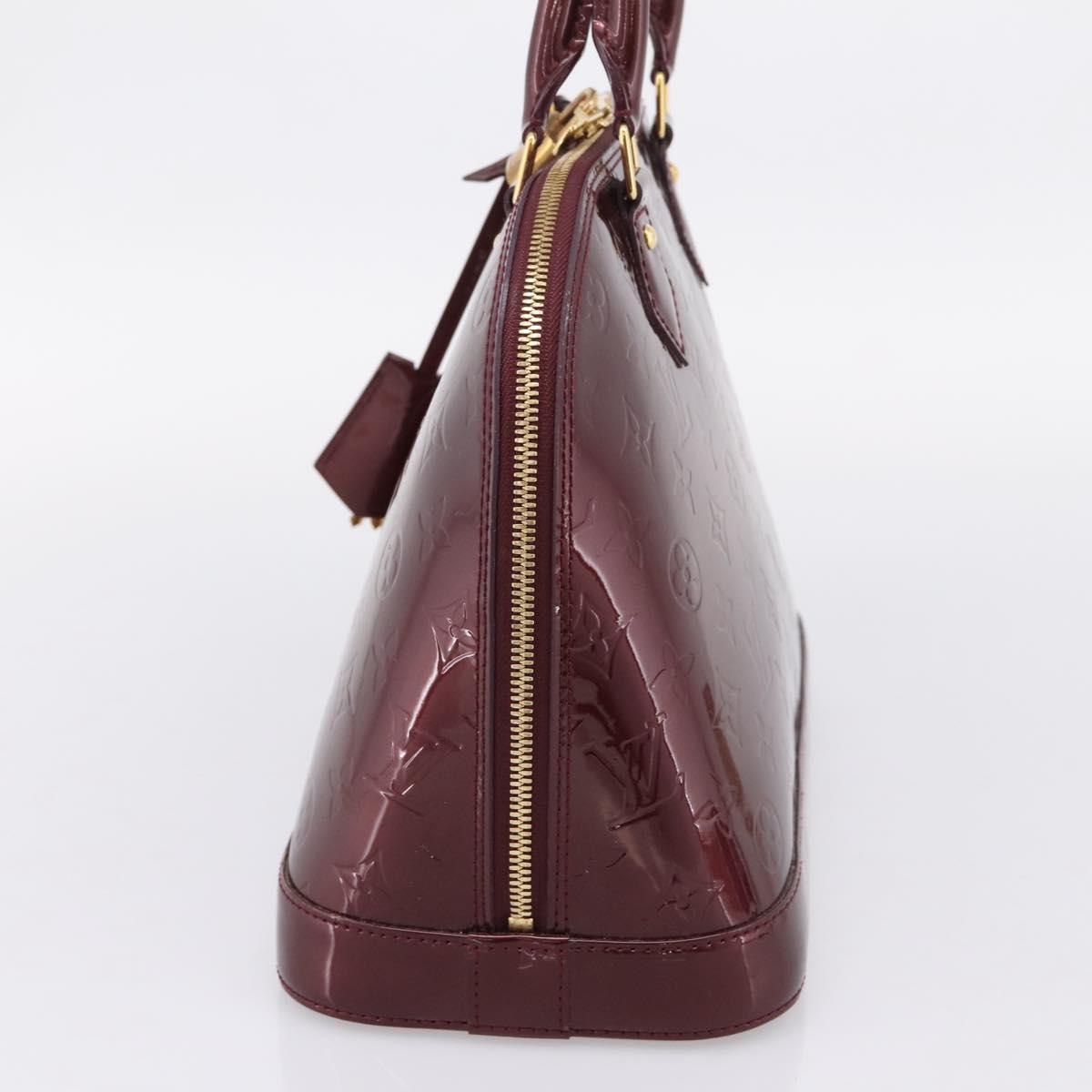 LOUIS VUITTON Monogram Vernis Alma PM Hand Bag Rouge Favist M91691 Auth ep16264A