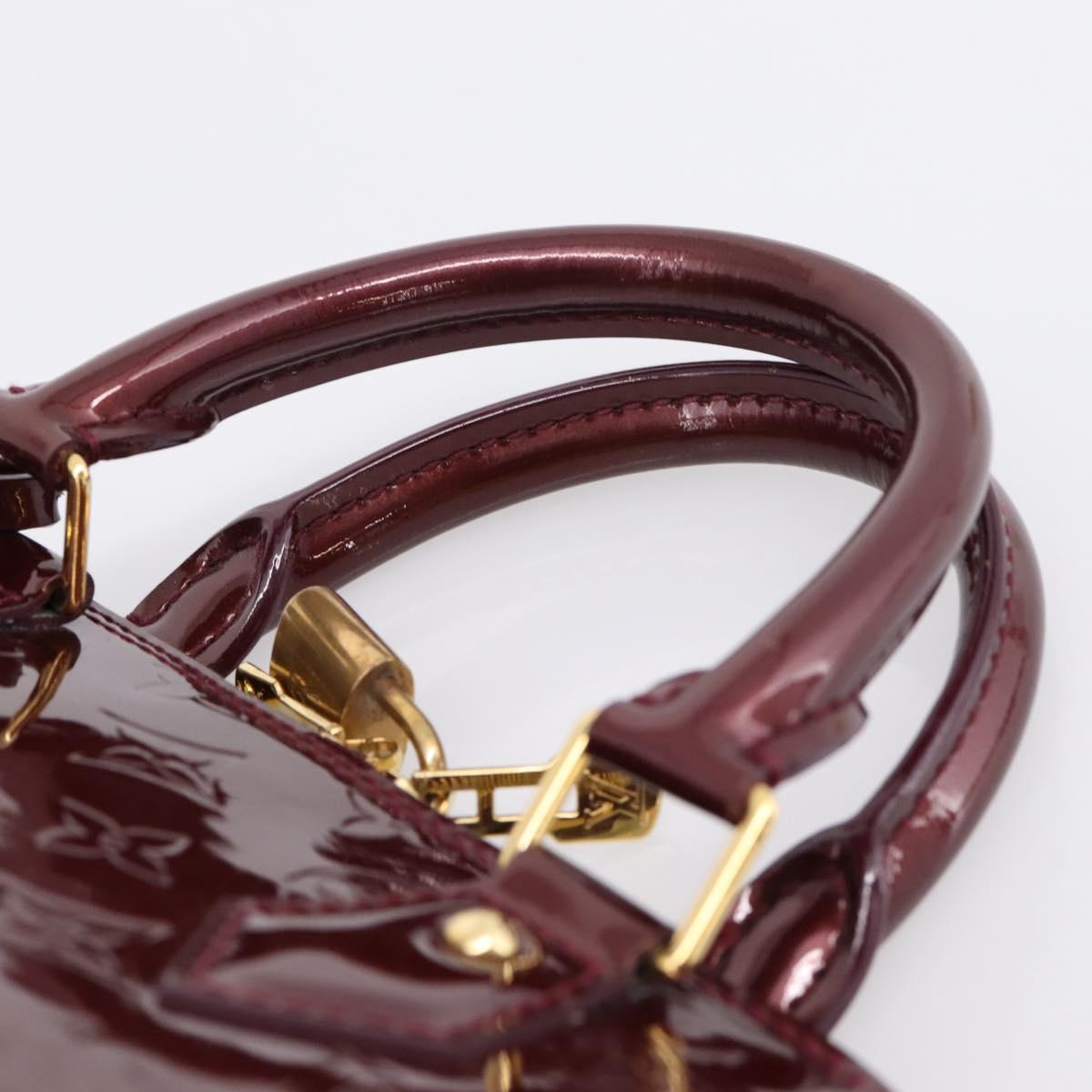 LOUIS VUITTON Monogram Vernis Alma PM Hand Bag Rouge Favist M91691 Auth ep16264A