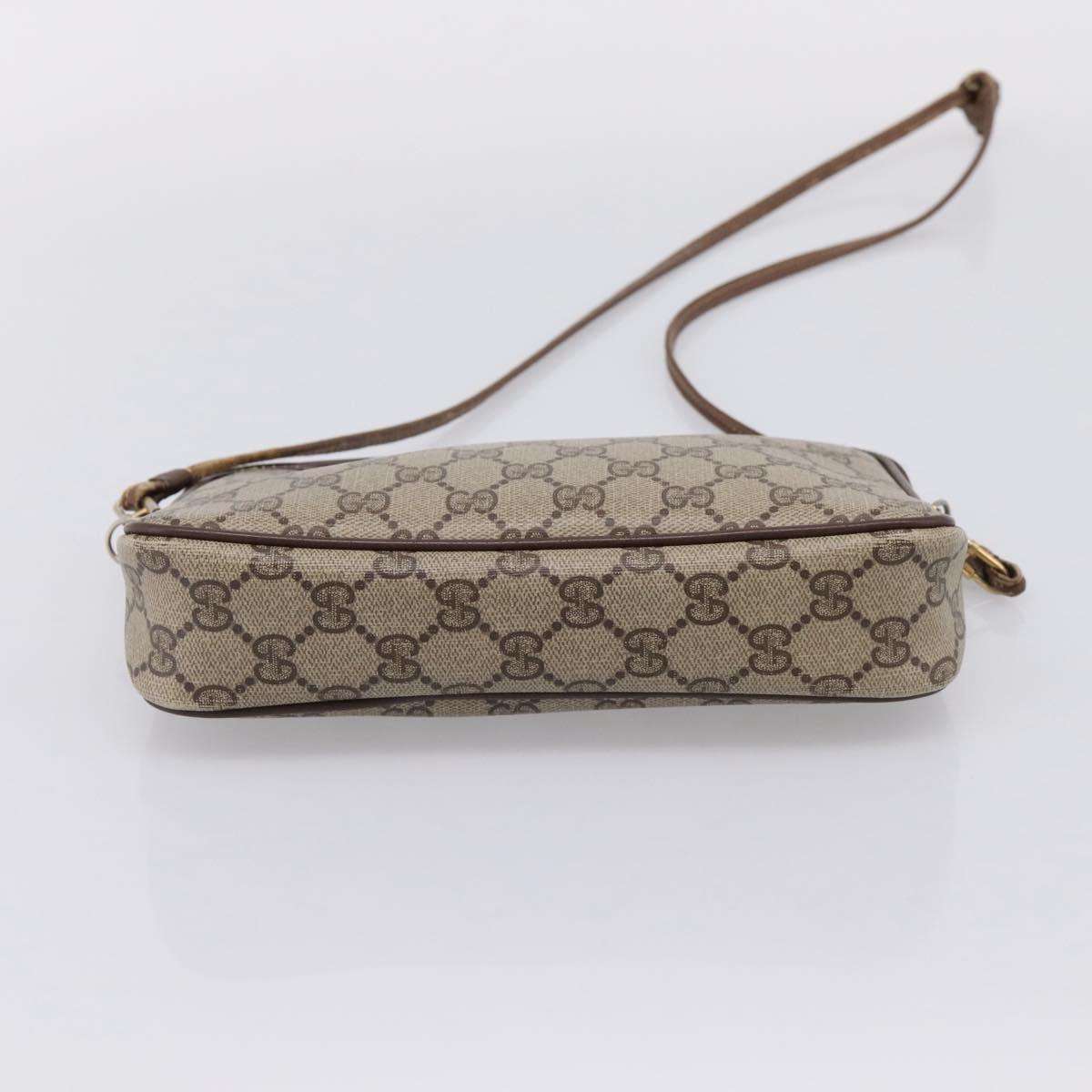 GUCCI GG Supreme Shoulder Bag PVC Beige Gold 97 02 068 Auth ep16266
