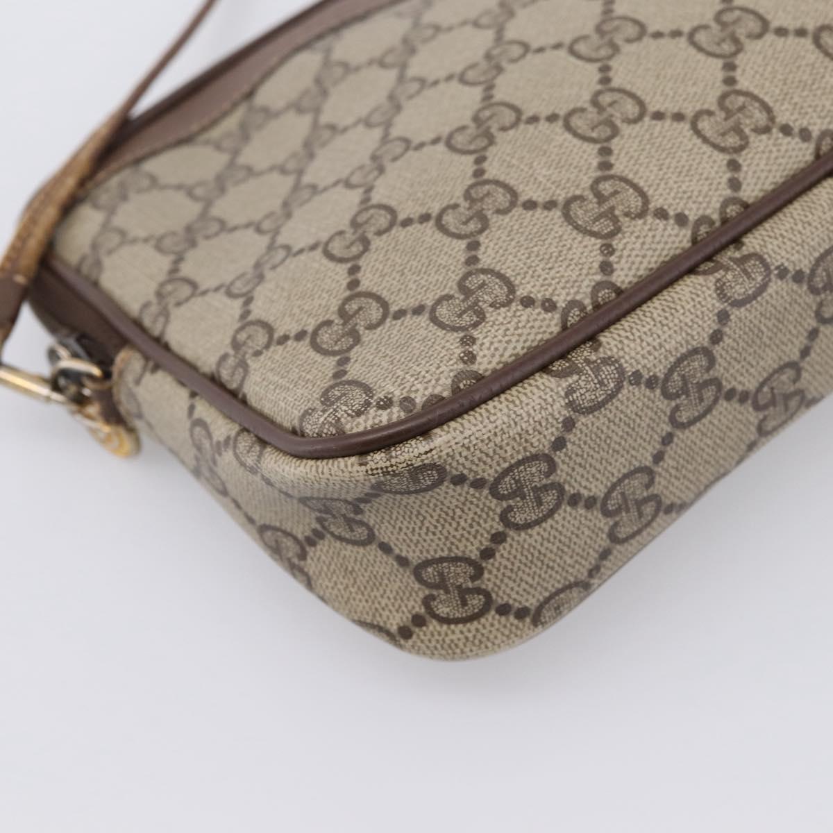 GUCCI GG Supreme Shoulder Bag PVC Beige Gold 97 02 068 Auth ep16266