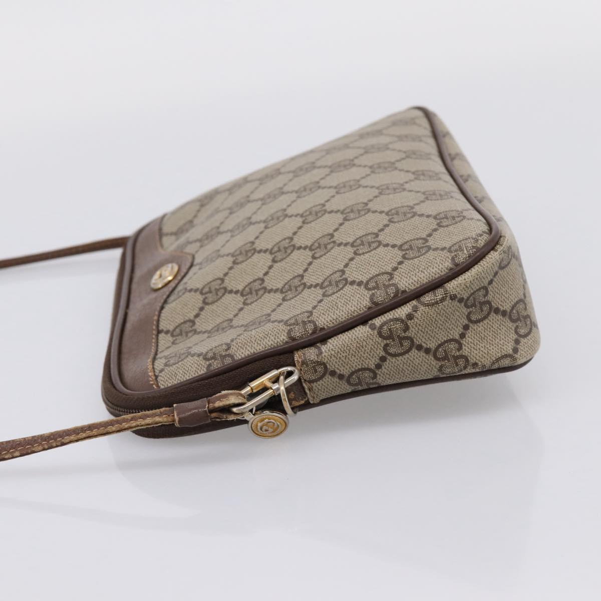 GUCCI GG Supreme Shoulder Bag PVC Beige Gold 97 02 068 Auth ep16266