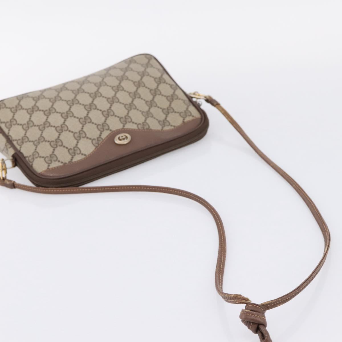 GUCCI GG Supreme Shoulder Bag PVC Beige Gold 97 02 068 Auth ep16266