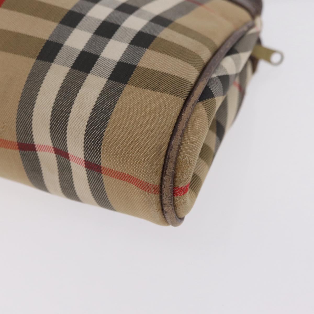 Burberrys Nova Check Shoulder Bag Canvas Beige Gold Auth ep16270