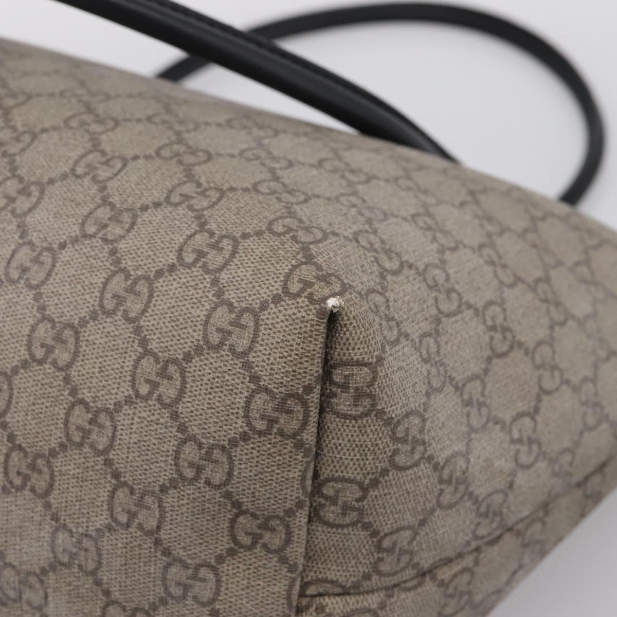 GUCCI GG Supreme Tote Bag PVC Beige Gold 203693 Auth ep16272