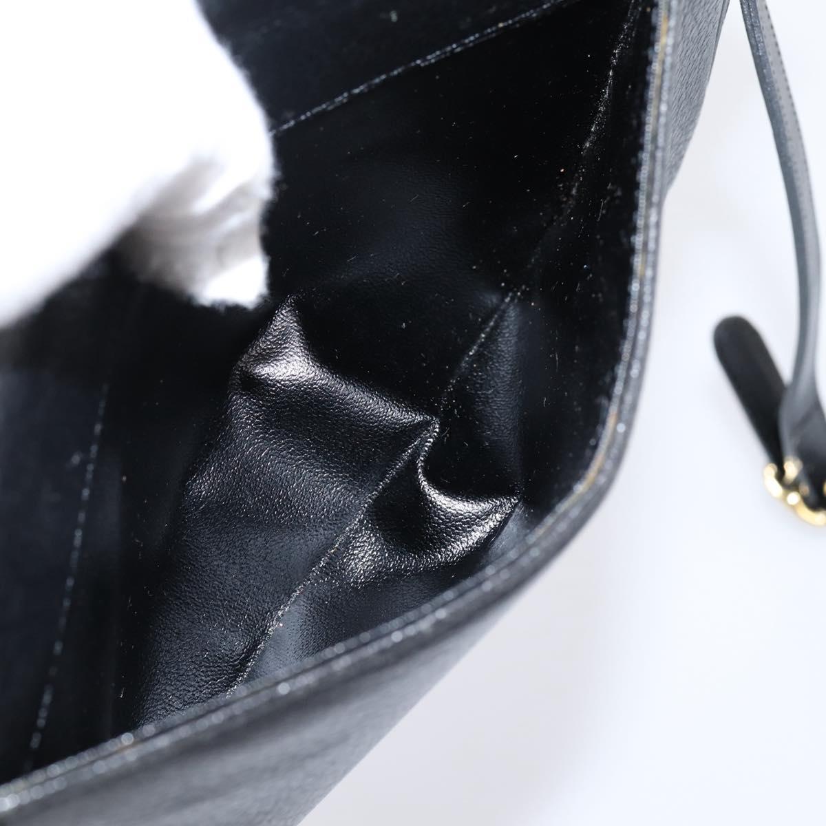 Burberrys Shoulder Bag Leather Black Gold Auth ep16277